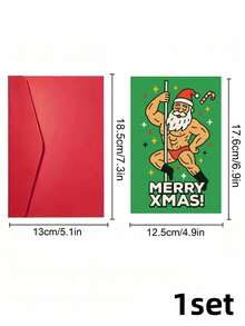 Muroi Mono 1 bộ thiệp chúc mừng Giáng sinh hài hước, thiết kế ông già Noel ngồi trên bồn cầu Yule Log, thiệp Noel ngày lễ phong cách táo bạo, thiệp Giáng sinh độc lạ hài hước cho gia đình bạn bè đồng nghiệp, thiệp ghi chú quà tặng ngày lễ theo mùa vui nhộn - Nhiều màu - Xem 16