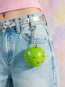 Joivida 1PC Fruit Shaped Bag Charm Keychain, Dark Sweet Y2K Style Ornament, Perfect For Handbag Backpack Purse Decoration - Multicolor - View 2