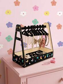 Joivida Wooden Jewelry Rack With Multiple Slots, Necklace And Earring Display Box, Jewelry Storage And Organizing Ornaments, Small Item Display Tower Center Table For Storing Handicrafts, Desktop Decoration Storage Rack, Essential Box For Shops And Homes - Multicolor - View 3