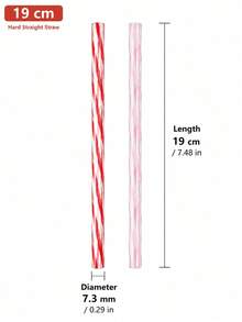 50pcs Reusable Dual‑Color PP Straight Straw, Romantic Valentine's Day Party Supplies - Multicolor A - View 7