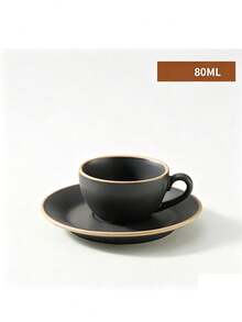 Cangkir Espresso Keramik Kapasitas Kecil dengan Sentuhan Klasik, Desain Indah untuk Kemudahan Penggunaan, Cangkir Kopi Keramik dan Piring yang Serasi untuk Perlengkapan Sekolah. - MultiWarna - View 11