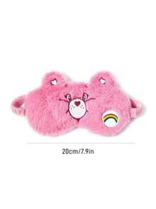 SHEIN X Care Bears 1件裝卡通刺繡眼罩，柔軟毛絨材質，強遮光力，適合外出旅行、辦公室午休使用 - 粉色 - 查看 3