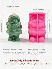 Christmas Santa Claus Candle Mold Father Christmas Silicone Mold Kriss Kringle DIY Form Concrete Resin Casting Mold Home Decor - various - View 13