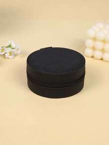 1PC Round Zipper Leather Jewelry Storage Box Foldable Portable Necklace Earring Ring Organizer Case For Travel Home Gift - Multicolor - View 11