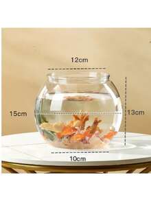 Akuarium Plastik Transparan, Akuarium Ikan Beta, Ornamen Lanskap Mini Meja untuk Ruang Tamu, Dekorasi Akuarium Rumah - Clear - View 8