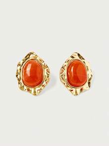 Glisma Resin Earrings (Random Pattern),Premium/Old Money/Classy,Sexy/Vintage,Summer/Beach/Prom/Party - Multicolor - View 4