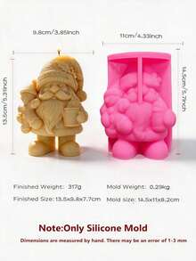 Christmas Gnome Hold Gingerbread Man Candle Mold Christmas Tree Gnomes Silicone Mould Soy Wax Concrete Soap Resin Casting Mold Festive Decor - various - View 16