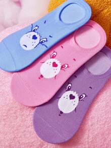 SHEIN X Care Bears 6-Pack Bear Pattern Women's Invisible Socks - variegated - View 16
