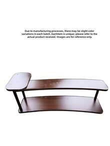 1Set Multi Tier Arc Shape Shelf Rack Wood Grain Storage Display Organizer Freestanding Wall Mount Curved Edge Minimalist Walnut Color Bookend Plant Stand Desk Bookshelf Unit For Living Room Bedroom Office Kitchen Balcony Entryway Housewarming - Walnut - View 7