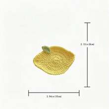 2/4/8Pcs 10cm Crochet Lemon Coasters Yellow Cotton Absorbent Cup Mats For Home Office Desk Decor Summer Gift Kitchen Accessories. - Multicolor - View 3