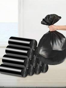 1 Paket Isi 50 Kantong Sampah Dapur 4 Galon, Kantong Sampah Hitam Tahan Lama untuk Kamar Mandi, Kamar Tidur, Rumah, Kantor, Pelapis Keranjang Sampah Kecil, Kuat dan Anti Bocor - Kantong sampah hitam - View 5