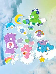 SHEIN X Care Bears Cartoon Stickers, Suitable For Water Bottles, Mobile Phones, Protective Cases, Laptops, Skateboards, Refrigerators, Etc., Gifts - multicolor - View 4