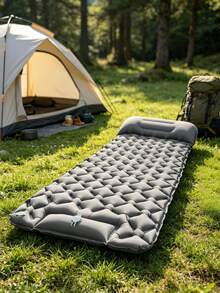 1pc Double Layer Inflatable Sleeping Pad – Built-In Air Pump, Ultralight Portable Waterproof Air Mattress For Camping, Outdoor Travel - Multicolor - View 12