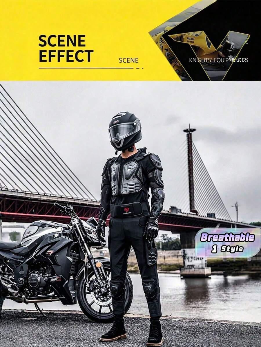 High Elastic Shock Absorbing Cycling Padded Shorts Breathable Anti-Scratch Motorcycle Riding Armor Pants Men Outdoor Sports Protection Trousers - Black - View 1