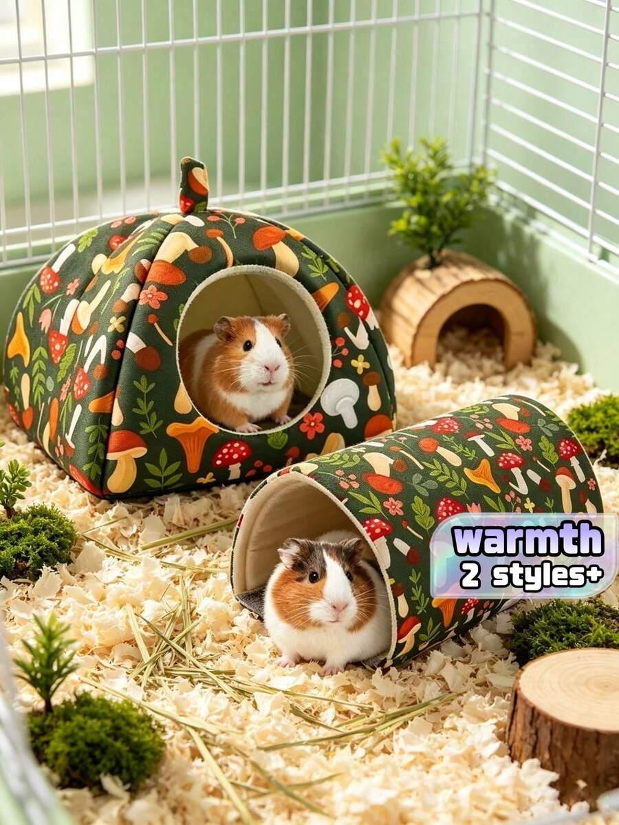 1/2 Pcs Guinea Pig Hideout Soft And Comfortable Pet Tunnel Bed For All Seasons, Suitable For Hamsters, Guinea Pigs, Hedgehogs,Rabbits And Other Small Pets - Multicolor - View 1