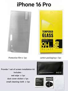 1 Buah Pelindung Layar Kaca Tempered, Tahan Gores, Transparan dan Definisi Tinggi, Kompatibel dengan Model Apple, Termasuk 16 Pro/Promax, 17 Pro/Promax, Tahan Guncangan, Tahan Pecah, Tahan Gores dan Tahan Air - Clear - View 14