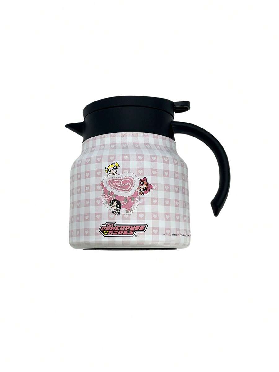 THE POWERPUFF GIRLS X SHEIN 1件 800ml/1000ml 304不鏽鋼 長效保溫保冷 防塵蓋 防滑底盤 輕量可重複使用 粉色愛心角色圖案保溫水壺 通勤 登山 野餐 日用 通用 熱門補水杯 - 彩色 - 查看 1