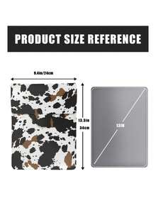 1PC Faux Leather Cow Print Envelope Style Tablet Sleeve Pouch Durable Lightweight Protective Storage Holder For 13 Inch Tablet Books Documents Files Portable Carry Case For Office Business Travel Daily Use - Single Piece - View 7