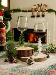 Cirelle 1 Pc Christmas Tree Goblets, Red Wine, Wine, Glassware, For Home Use, Restaurants, Home Decorations, Tableware Items, Christmas Gifts - Multicolor - View 4