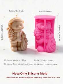 Christmas Bear Hold Gift Candle Mold Christmas Winter Penguin Soy Wax Silicone Mold Bear Nutcracker Soap Resin Plaster Gypsum Concrete Silicone Mould - various - View 14