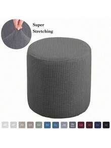 Round Stretch Ottoman Cover, Elastic Spandex Furniture Protector, Non-Slip Soft  Stool Slipcover For Living Room Bedroom Home Office - Multicolor - View 3