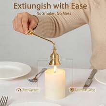 1 PC Metal Candle Snuffer With Long Handle, Wick Flame Extinguisher For Safely Putting Out Scented, Aromatherapy Candles, Durable Candle Accessory - Multicolor - View 4