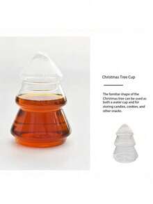 Cirelle 1 Pc Creative Glass Christmas Tree Storage Jar / Candy Jar. Suitable For Being Used As A Holiday Gift During Christmas, And Can Also Serve As A Storage Item Or A Decorative Ornament At Home. - Multicolor - View 2