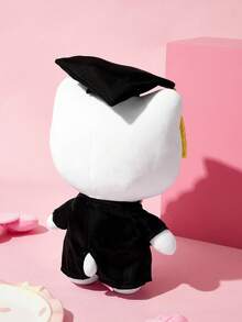 HELLO KITTY AND FRIENDS | SHEIN 1PC-Cute Kitty Graduation Gown Plush Doll, Graduation Season Doll, Graduation Plush Gift - Black - View 4