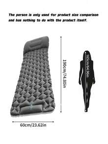 1pc Double Layer Inflatable Sleeping Pad – Built-In Air Pump, Ultralight Portable Waterproof Air Mattress For Camping, Outdoor Travel - Multicolor - View 3