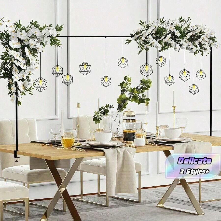 1 Set Sturdy Adjustable Metal Balloon Arch Stand Kit Tabletop Heavy-Duty Frame, Reusable Easy Assembly Balloon Garland Backdrop Decor For Wedding Birthday Graduation Baby Shower Outdoor Party Photo Booth Decoration - Multicolor - View 1
