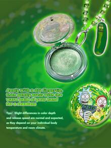 Rick and Morty X SHEIN 1件貓眼綠色變色腮紅吊飾，可掛在包包上，自然粉嫩妝感，易上妝，持久顯色，打造紅潤雙頰 - 貓眼石綠 - 查看 7