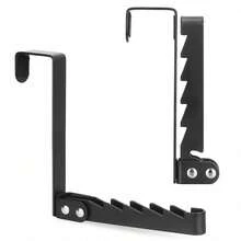 Hook Hanger Behind The Door, Foldable Storage Rack Behind The Door, Space-Saving Hanging Storage Hanger, Suitable For Bedroom And Bathroom Clothes, Coats, Towels (White/Black) - multicolor - View 12