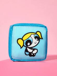 THE POWERPUFF GIRLS X SHEIN 方形收納包，拉鍊密封，可存放衛生棉、化妝品、耳機數據線，支持單個或整套，女孩通勤、旅行便攜多功能雜物化妝收納包 - 彩色 - 查看 10