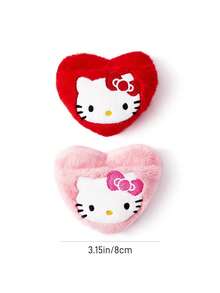 HELLO KITTY AND FRIENDS | SHEIN مجموعة من قطعتين من إسفنجات المكياج الناعمة على شكل قلب، مزينة بفيونكة كرتونية، إسفنجة تجميل ناعمة لتثبيت المكياج بالبودرة السائبة، أداة تجميل محمولة للاستخدام اليومي - متعدد الألوان - مشاهدة 8