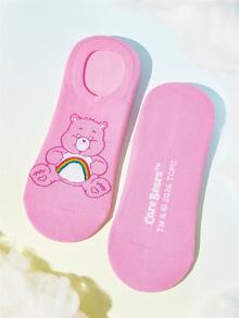 SHEIN X Care Bears 6雙時尚透氣柔軟隱形船襪 女款短襪 加強後跟耐磨款 彩色卡通雲朵圖案 - 雜色 - 查看 11