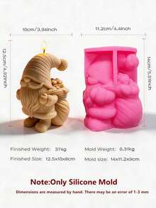 Christmas Gnome Hold Gingerbread Man Candle Mold Christmas Tree Gnomes Silicone Mould Soy Wax Concrete Soap Resin Casting Mold Festive Decor - various - View 15