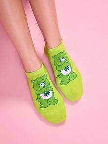SHEIN X Care Bears 6雙時尚透氣柔軟隱形船襪 女款短襪 加強後跟耐磨款 彩色卡通雲朵圖案 - 雜色 - 查看 10