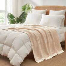 Cirelle Soft Knit Throw Blanket For Couch, Beige Cream Knit Blankets With White Ribbed Border, Warm Cozy Chunky Knit Throw Blanket For Sofa Bed Living Room Home Decor - Khaki - View 7