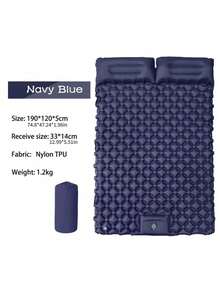 1pc Double Layer Inflatable Sleeping Pad – Built-In Air Pump, Ultralight Portable Waterproof Air Mattress For Camping, Outdoor Travel - Multicolor - View 13