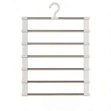 Stainless Steel Space Saving Pant Hangers Non Slip Jeans Rack Saves 80Pct Closet Space Holds Pants Towels Scarves Bedroom Dorm Organizer - Multicolor - View 7