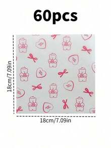 30/60 Pieces Grease-Resistant Paper With Little Bear And Fionka Prints, Decorative Bread Paper Suitable For Desserts And Sandwiches, Food Display Paper, Perfect For Homemade Bread And Parties - Multicolor - View 4
