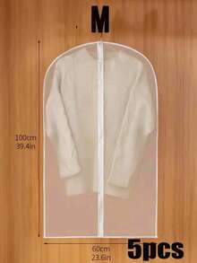 Found Favorite 1/5/10 Pcs Transparent Garment Dust Cover Bags, Zippered Hanging Clothes Storage - Multicolor - View 9