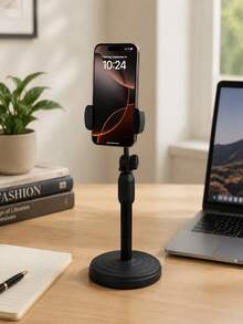 1 cái giá đỡ điện thoại để bàn bằng nhựa ABS chống nước, xoay điều chỉnh được, dùng xem video, livestream, hỗ trợ rảnh tay, làm quà tặng - màu đen - Xem 6