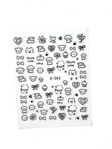 1pc Creative DIY Graffiti Puppy Flower Bone Mirror Protective Film Sticker, Suitable For 11 Pro/12 Pro/13 Pro/14 Pro/15 Pro/16 Pro/17 Pro Phone Lens Film And Phone Case - Multicolor - View 6