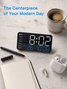 1pc Wall‑Mountable & Table‑Placed Digital Time Clock, Household Time‑Telling Accessory, Practical Daily Home Decor, Perfect For Lounge, Bedroom, Workplace, Dormitory, Guest House And Residential Indoor Settings - multicolor - View 4