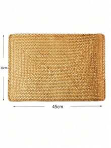 Haus Hana Japanese‑Style Woven Straw Coaster, Heat‑Resistant Table Mat, Retro Tea Placemat For Cups, Bowls, Plates & Western Tableware - Multicolor - View 7