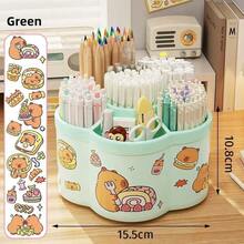 1 PC Cute Capybara 360° Rotating Pen Holder - Large Capacity Desktop Organizer & Makeup Brush Storage Box - Multifunctional Stationery Supply For Office & Study - Adorable Birthday Gift For Students & Kids (Multi-Color Options) - Multicolor - View 12