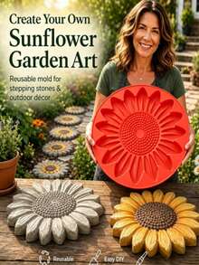 Use DIY Molds To Create Unique Garden Stepping Stones. You Can Make Decorative Stones In The Shapes Of Butterflies, Snowflakes And Bees, And Paint Them Freely To Match The Atmosphere Of Each Season. It Is An Excellent Gift For Gardening Enthusiasts. - A - View 2