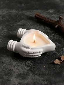 Cetakan Silikon Pot Bunga Tempat Lilin Bentuk Hati Genggam DIY Alas Lilin Aromaterapi Cetakan Resin Penyimpanan. - Memegang cinta di tangan - View 2
