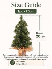 3款人造迷你聖誕樹，小型桌面聖誕裝飾，手工迷你聖誕樹，適用於居家、辦公室、度假屋的節日桌面擺飾 - 彩色 - 查看 4